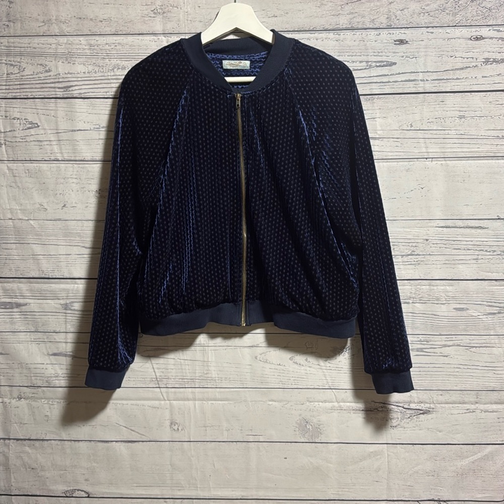 Zar Zain  Velour Bomber Jacket
